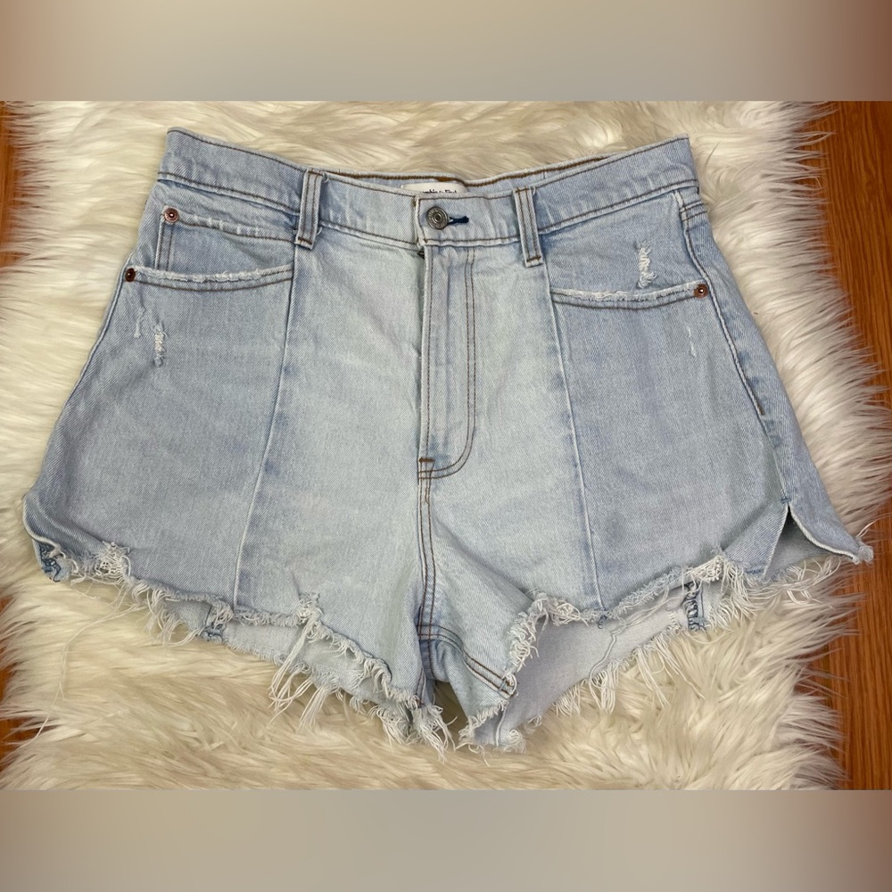 Abercrombie & Fitch The High Rise Cut Off Shorts Blue Size 29/8